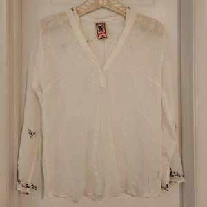 Johnny Was White Eyelet Blouse